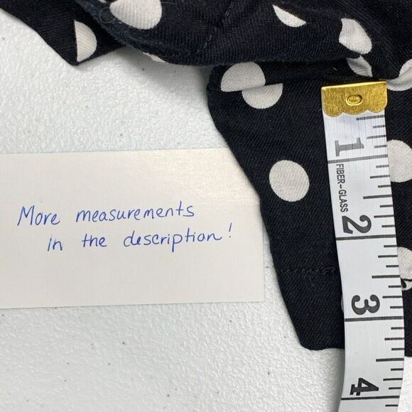 Loft Outlet Shorts sz 6 Black White Polka Dot Linen Cotton Blend Inseam 3.5" - Picture 3 of 10
